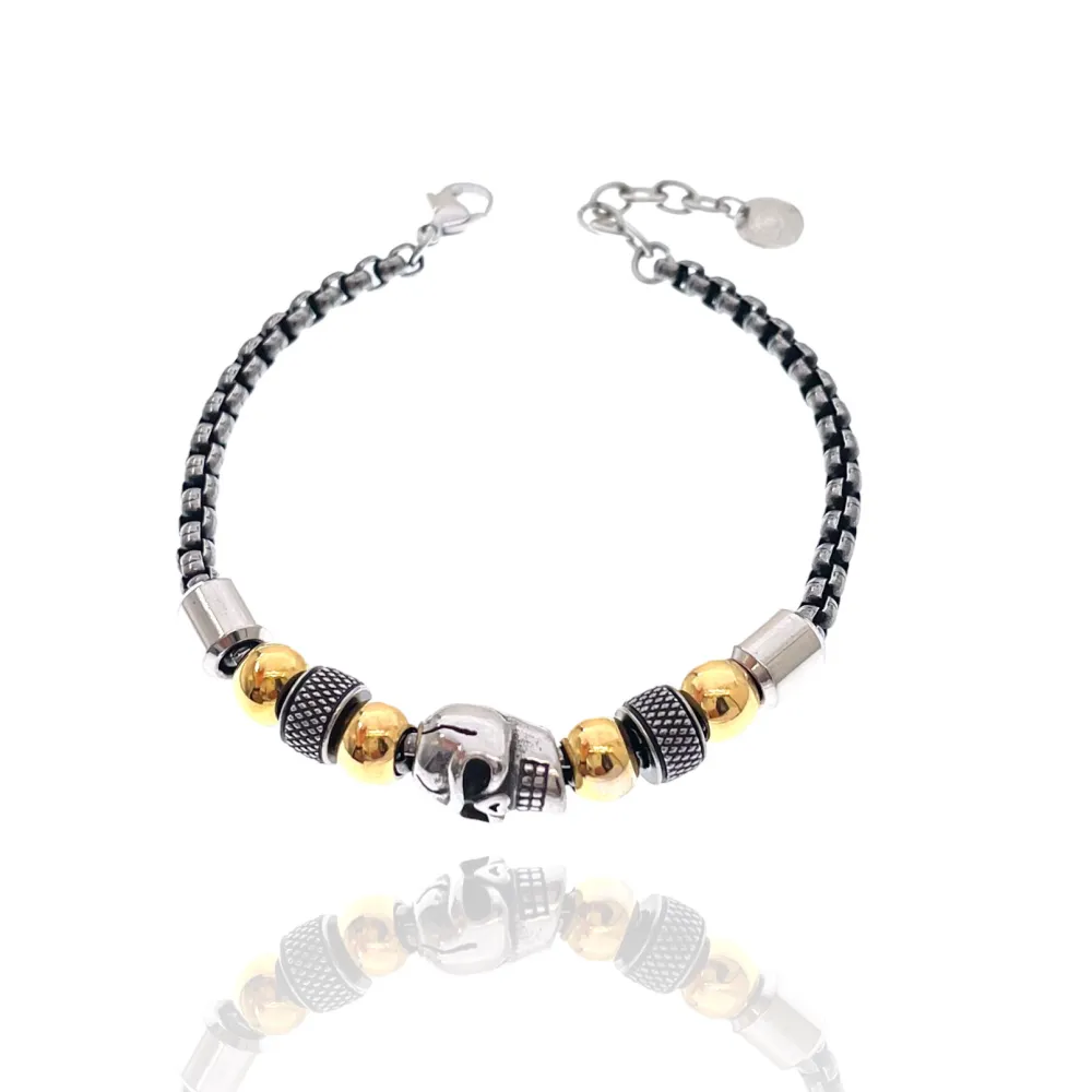 Teschio-Bracciale in Acciaio da Uomo - BAU-500-BMS30167