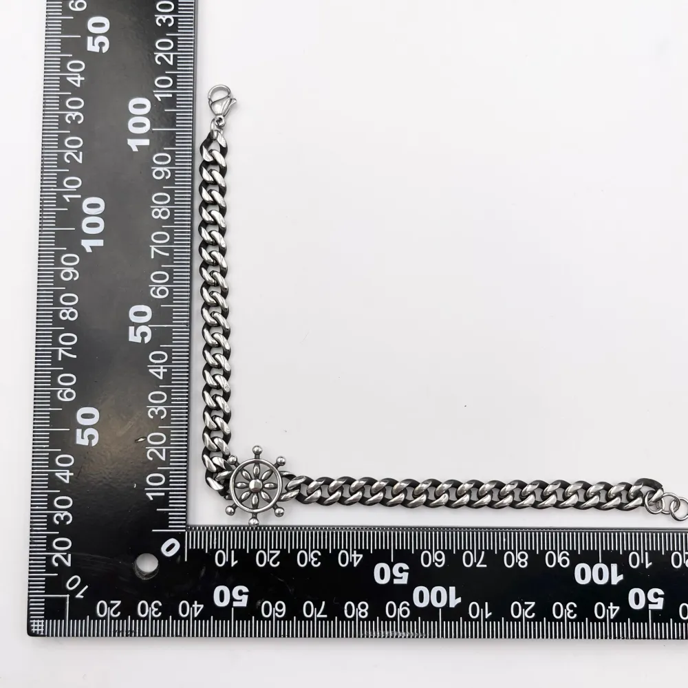 Timone-Bracciale da uomo in Acciaio - BAU-600-A115