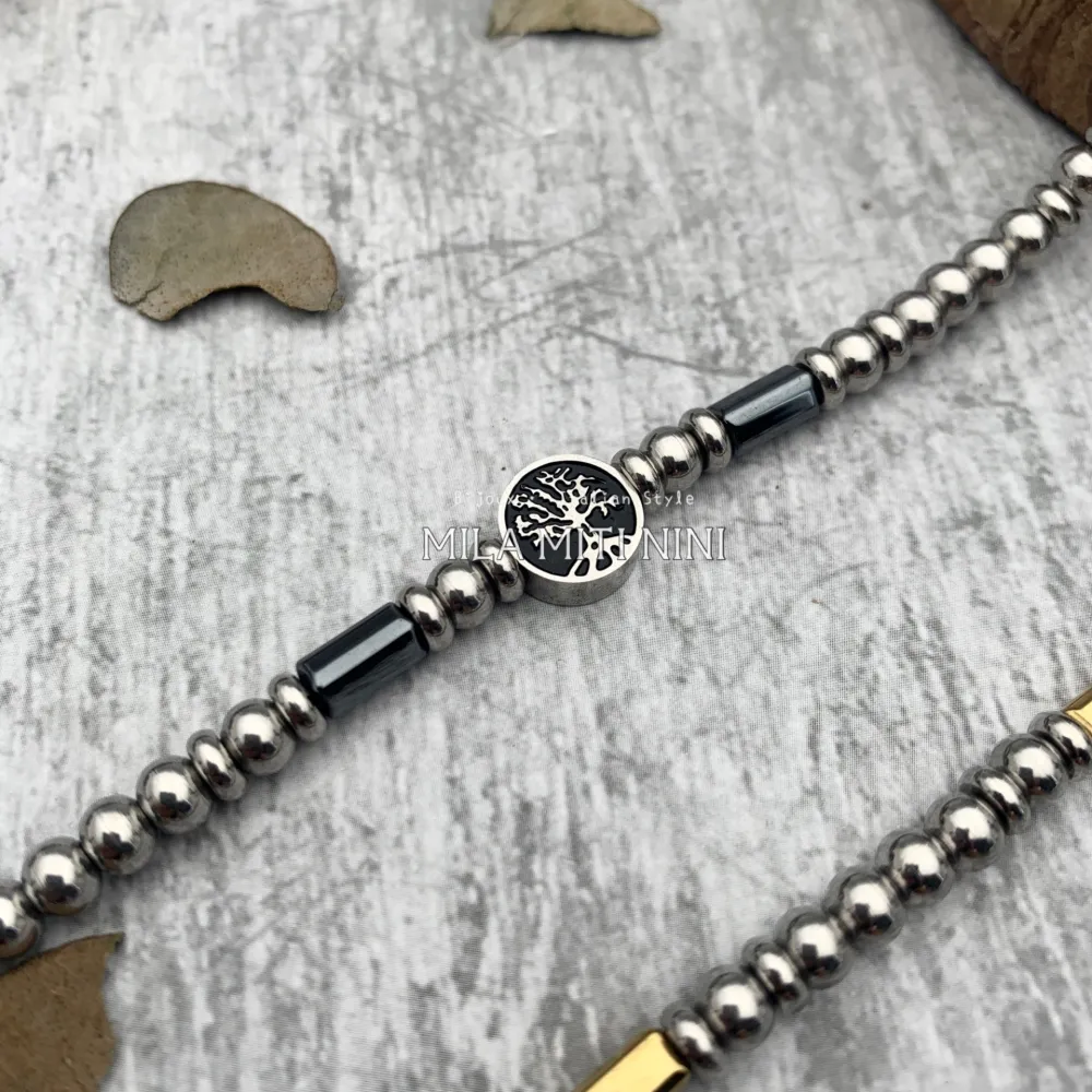 BAU600-A68-Albero della Vita-Bracciale Unisex in Acciaio - BAU600-A68-Albero della Vita-Bracciale Unisex in Acciaio