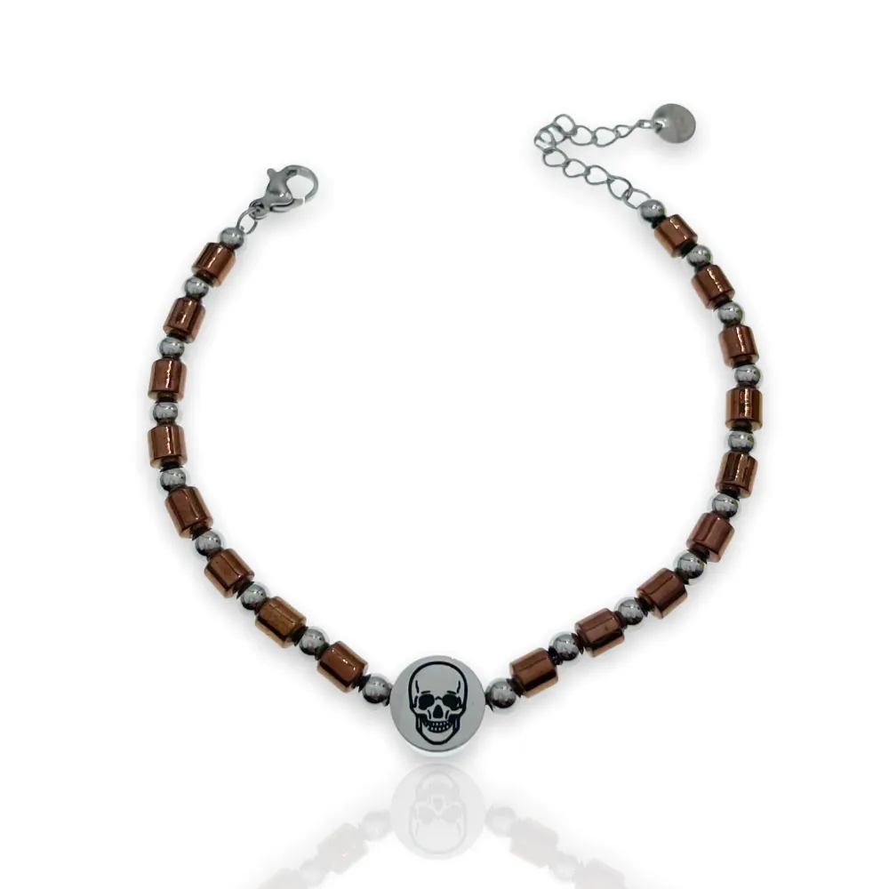 Teschio-Bracciale in Acciaio da Uomo - BAU-600-B111S