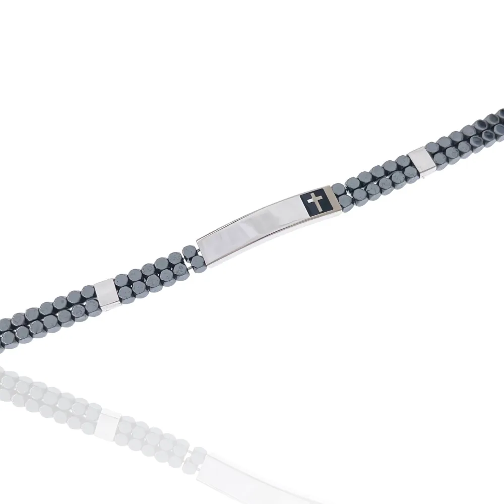 Croce -Bracciale in Acciaio da Uomo - BAU-600-BMB30029-18