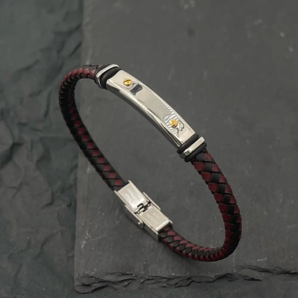 Liscio con Chiodo-Bracciale in Acciaio da Uomo - BAU-600-H256