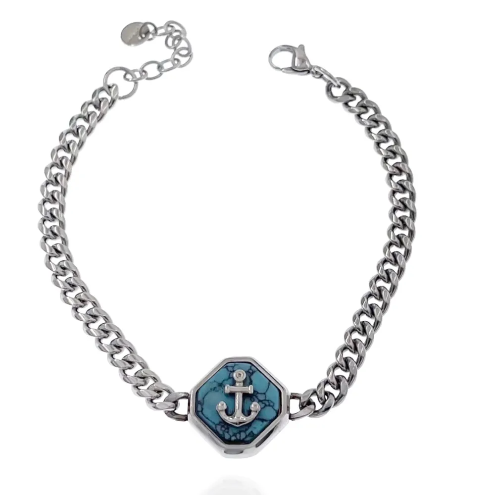 A'ncora-Bracciale in Acciaio da Uomo - BAU-600-H266