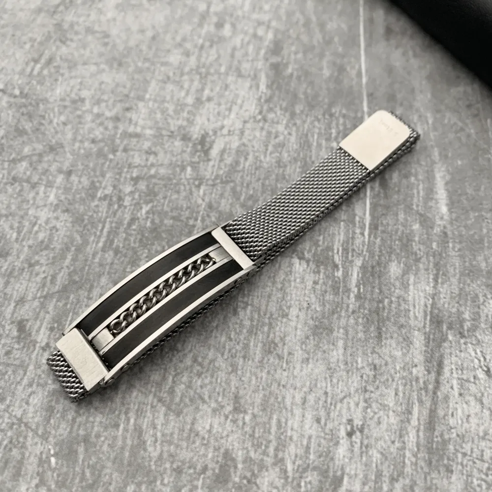 Bracciale da Uomo Regolabile con Chiusura a Calamita - BAU6970-Piastrina-Bracciale da Uomo