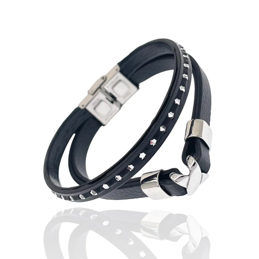 Semplice con X-Bracciale da Uomo in Acciaio - BAU-720-19