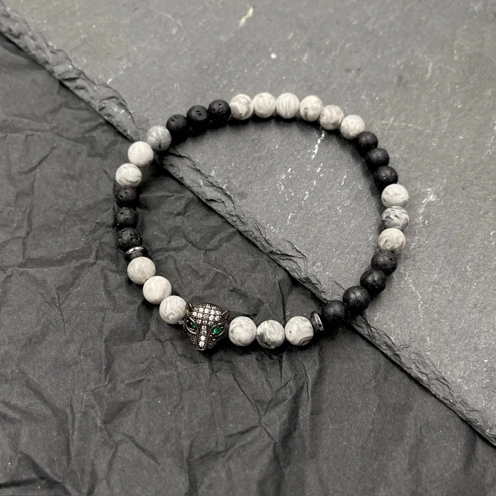 Pantera-Bracciale Elastico in Acciaio da Uomo - BAU-739-05 6mm