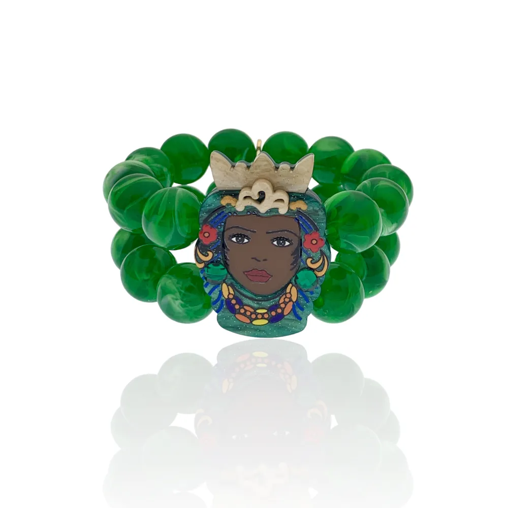 Testa di Moro-Bracciale Elastico in Resina - BMM-2237