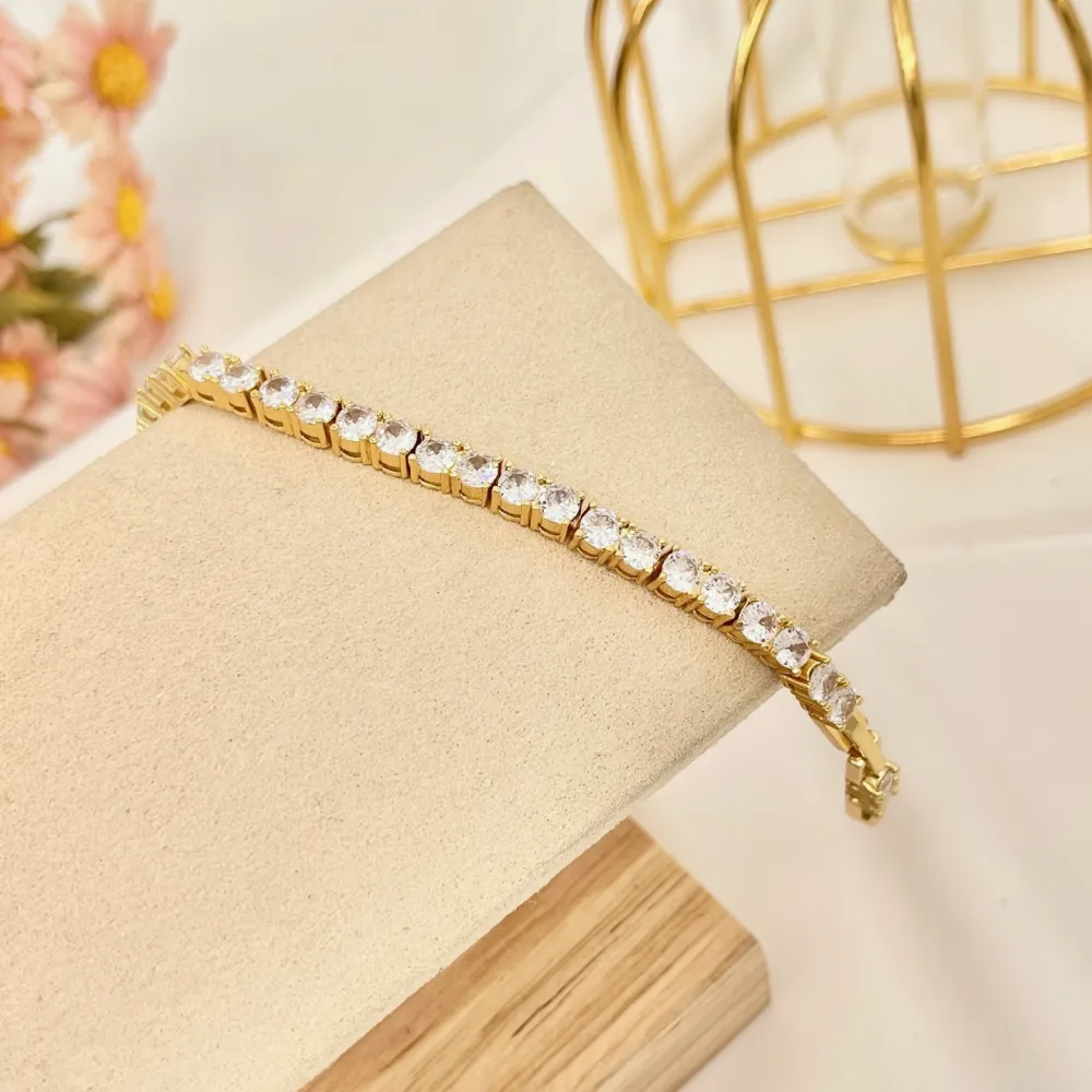 Tennis 4mm-Bracciale con Cubic Zirconia - BMZ-103-AA2648B 4mm