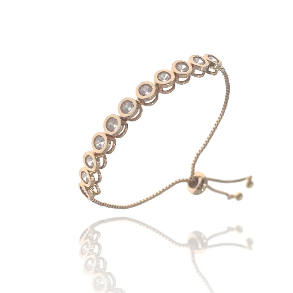 Tennis Cipollina-Bracciale Regolabile in Ottone e Zirconia - BMZ-109-162