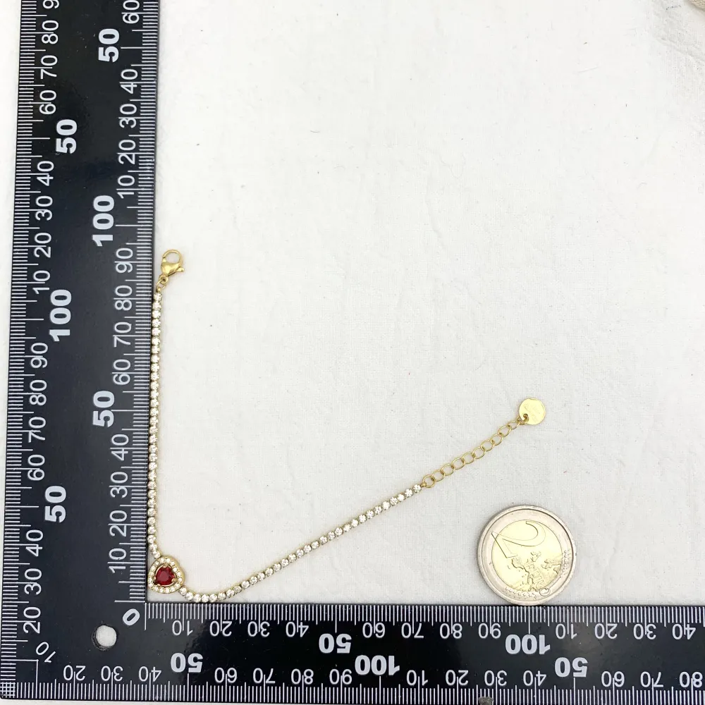 Tennis con Punto Luce a Cuore-12Pz Bracciali in Acciaio - BPA-103-AA1517B