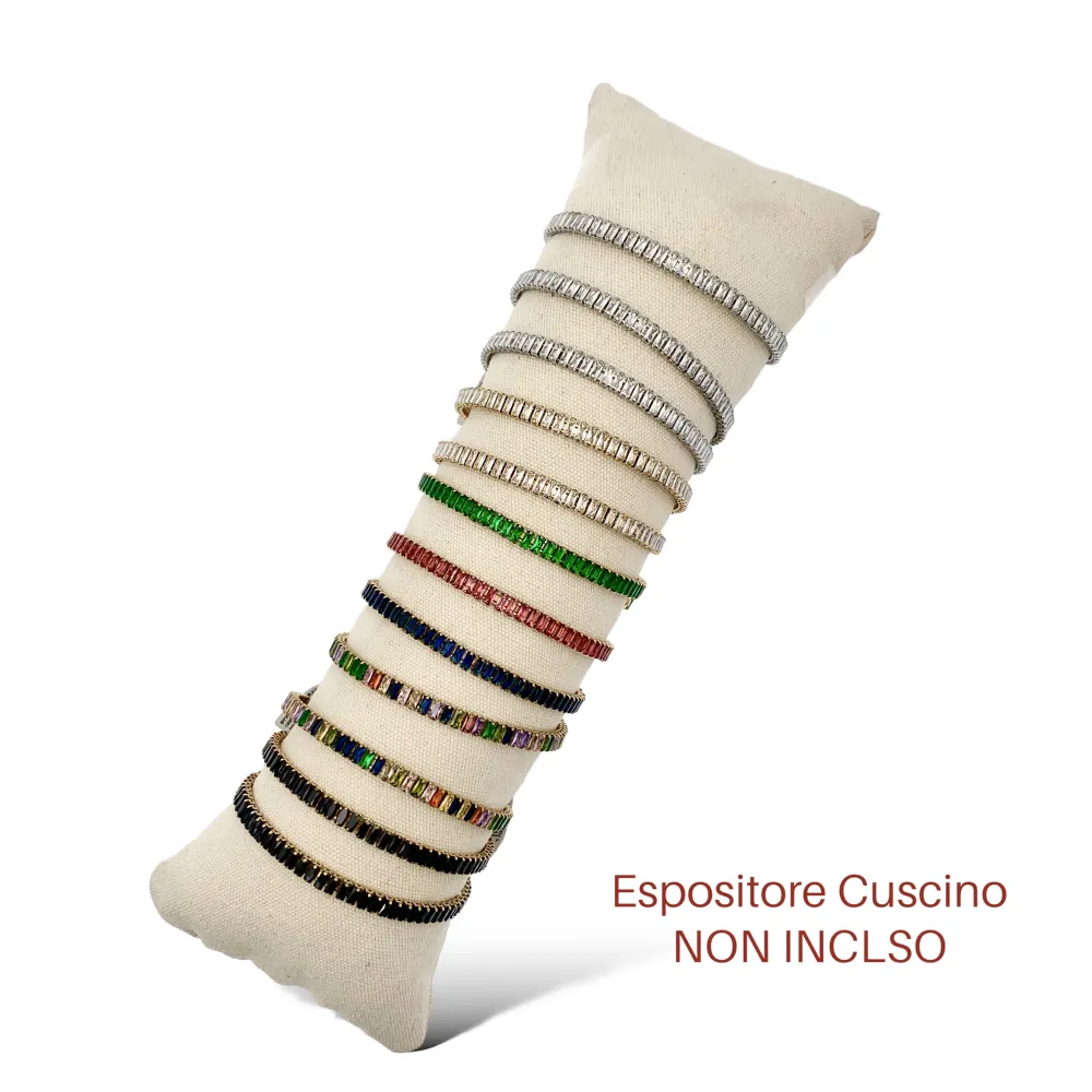 Tennis Rettangolare-12Pz Bracciali Semirigidi in Acciaio - BPA-103-AA2652B