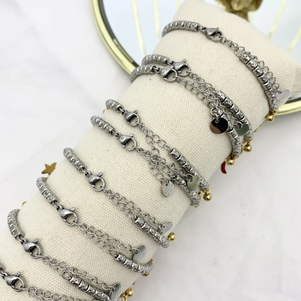 Mix Soggetti-12pz Bracciali in Acciaio con chiusura - BPA-103-AA3724-3736B