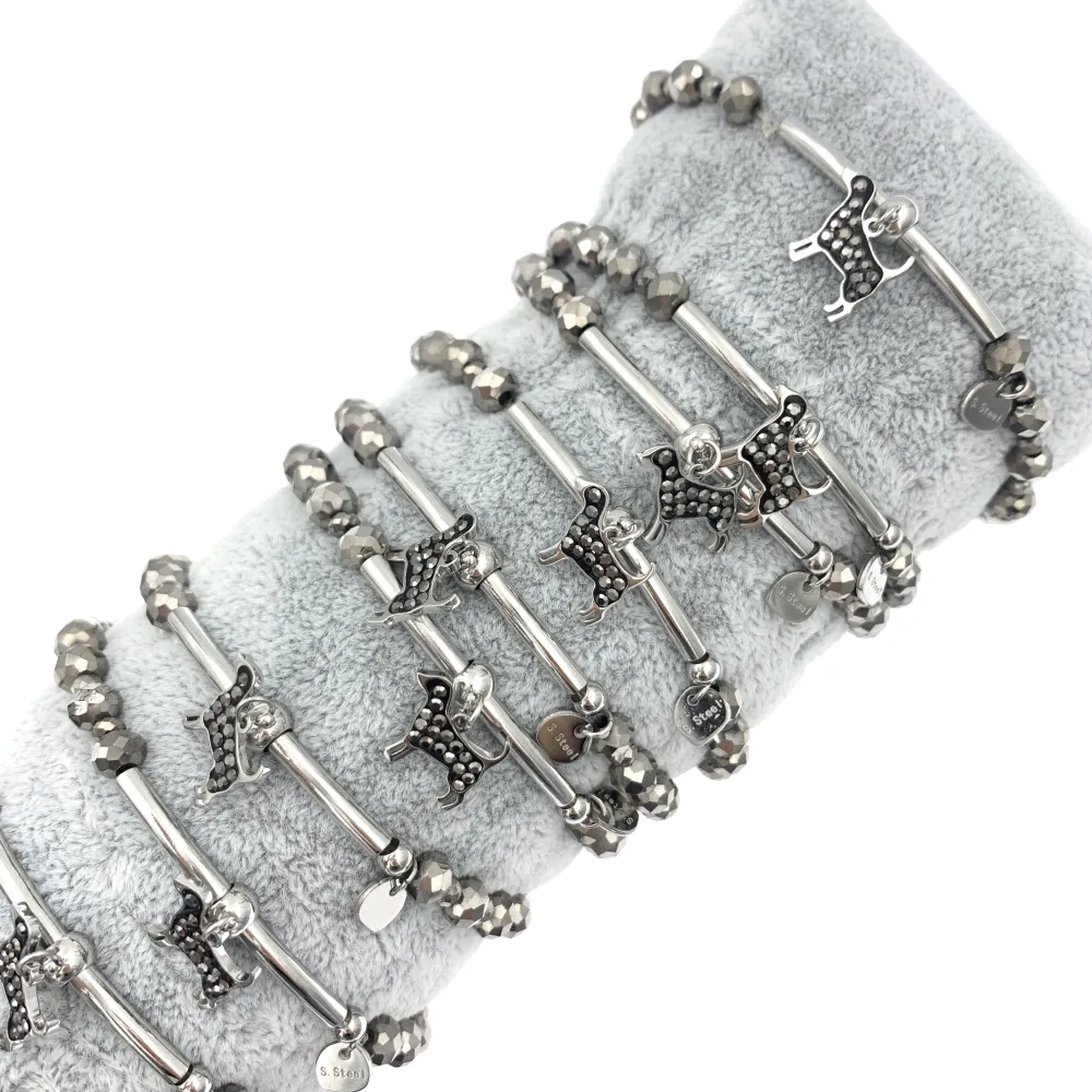 12Pz Bracciali Elastici in Acciaio+Cuscino in Omaggio - BPA104-454