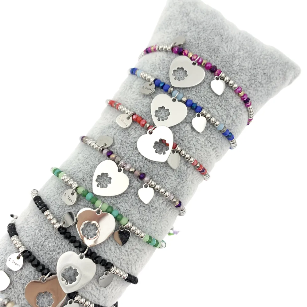 12Pz Bracciali in Acciaio Regolabili + Cuscino in Omaggio - BPA104-643