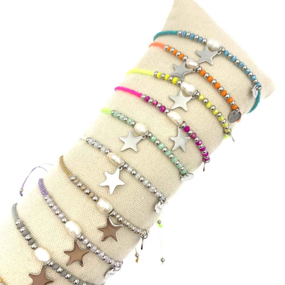 12Pz Bracciali in Acciaio Regolabili + Cuscino in Omaggio - BPA104-876