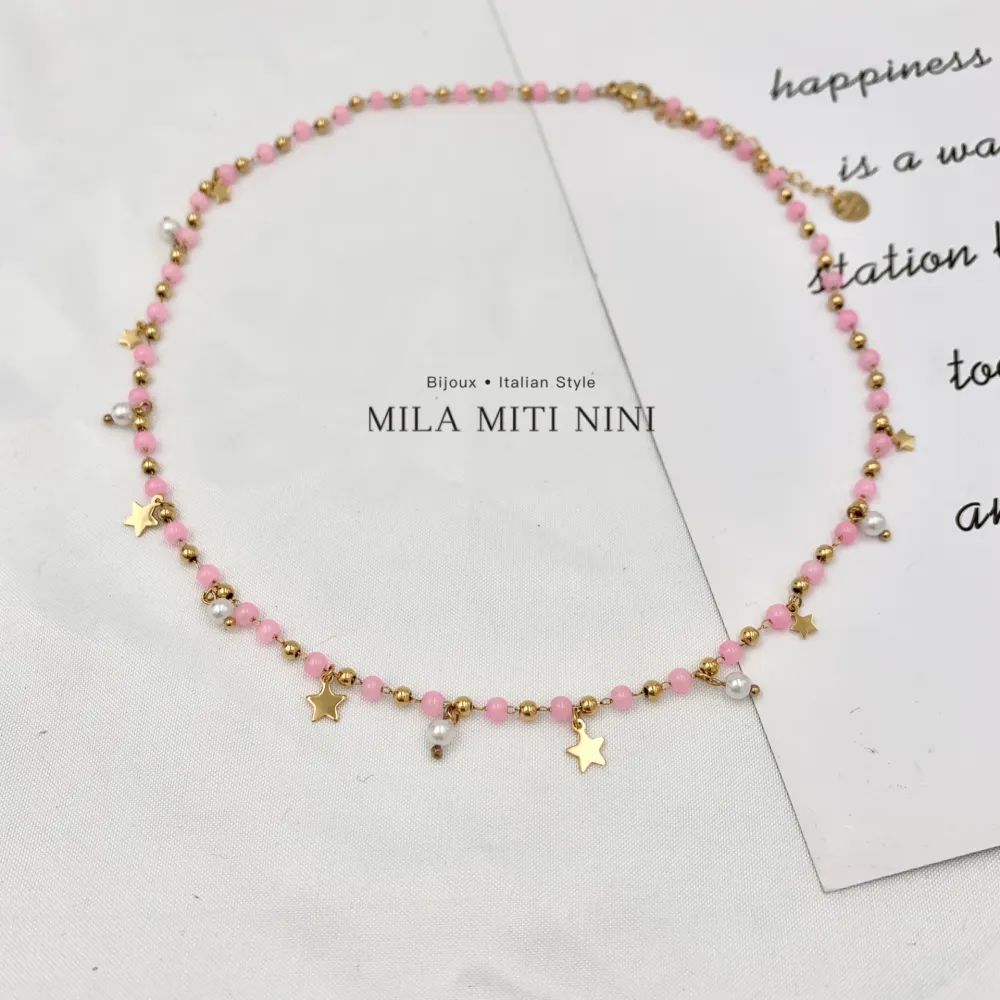 Stella-Collana Corta in Acciaio - CAC-103-AA13N