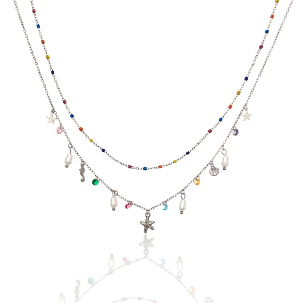 Stella Marina Estivo-Collana Corta in Acciaio - CAC-103-AA1738N