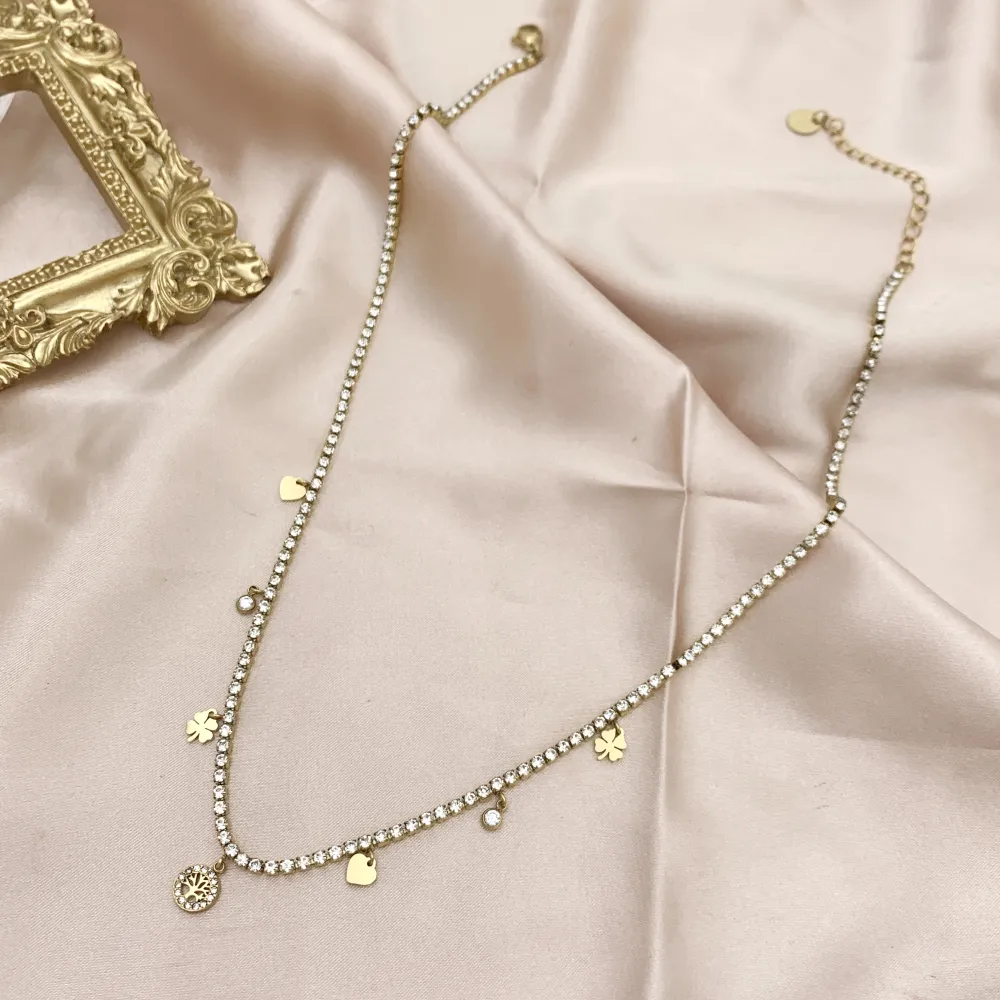 Tennis con Albero della Vita-Collana Corta in Acciaio - CAC-103-AA2532N ADV