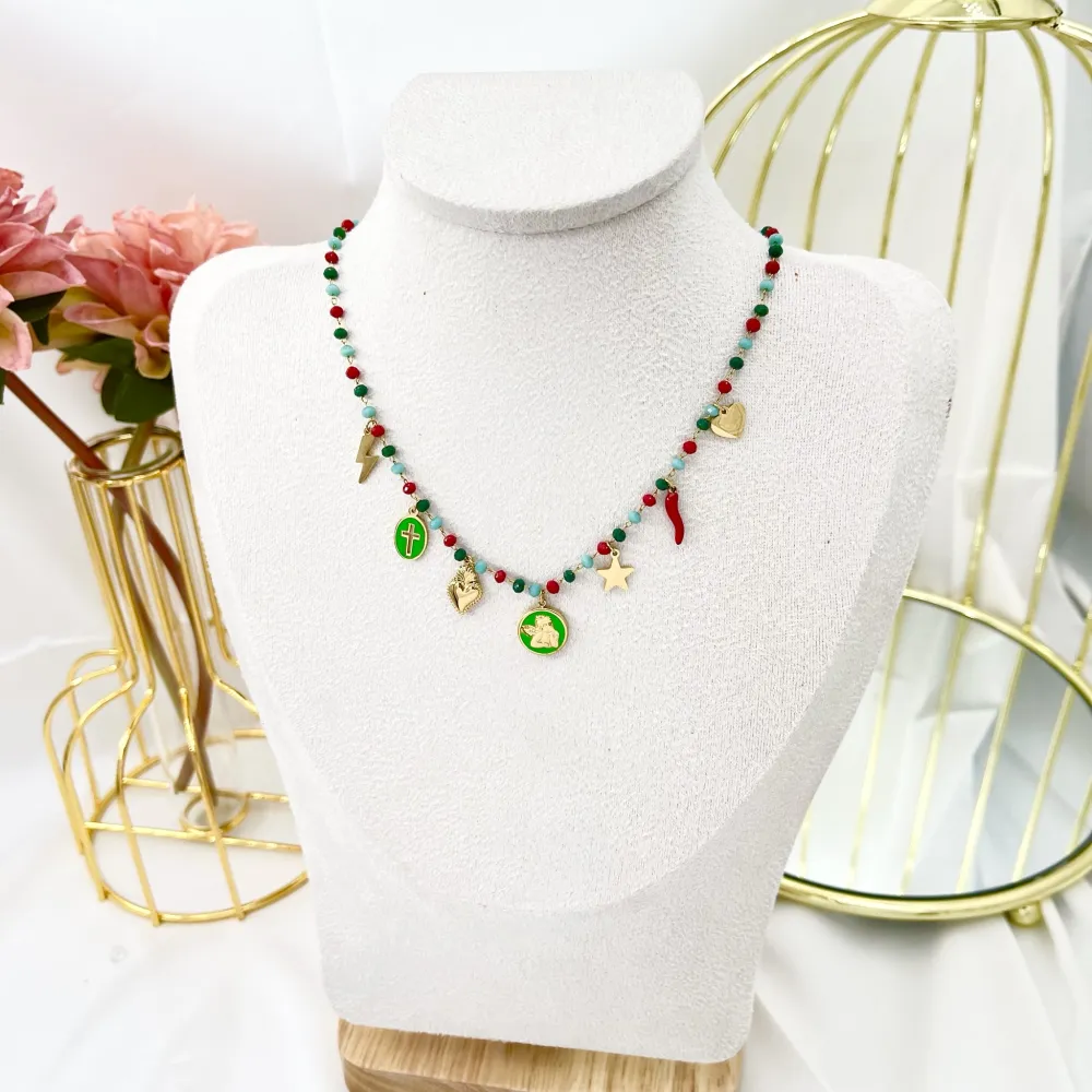 Angelo Smaltato con Stella Fulmine-Collana Corta in Acciaio - CAC-103-AA2707N