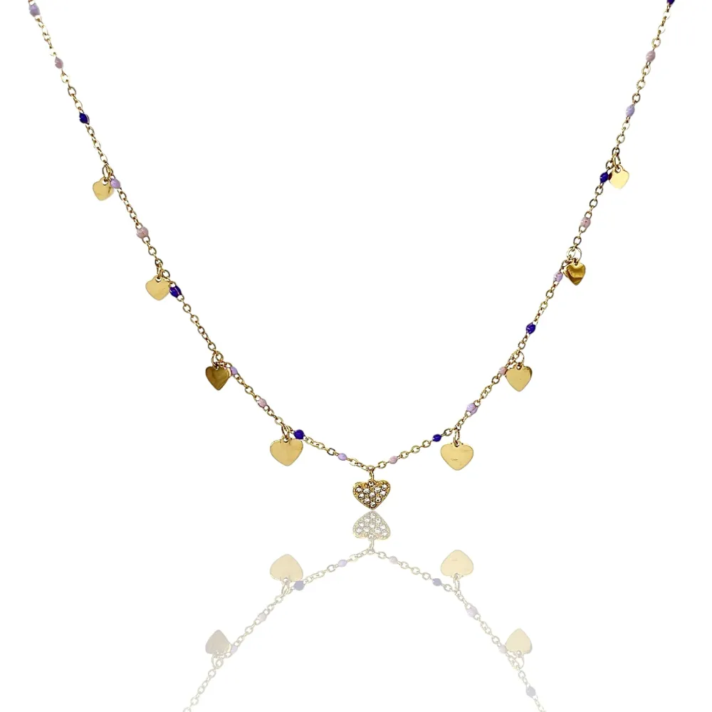 Cuore-Collana Corta in Acciaio - CAC-103-AA3441N