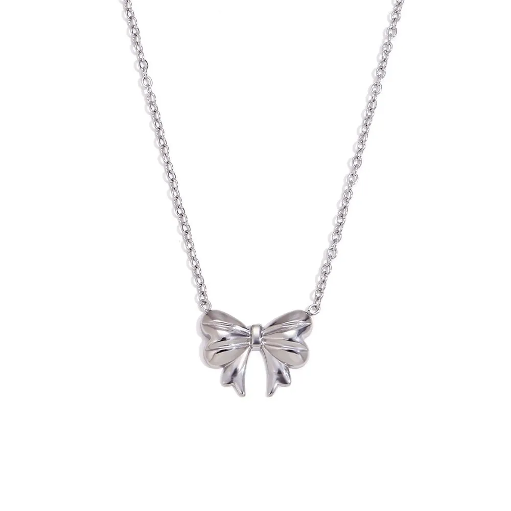 Fiocco-Collana Corta in Acciaio - CAC-103-AA3806N