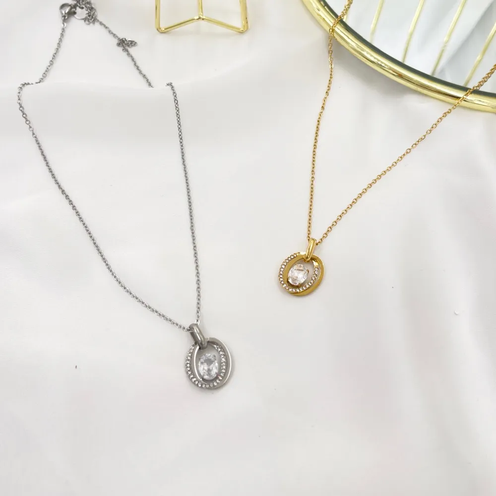 Punto Luce Ovale-Collana Corta in Acciaio - CAC-103-AA4142N