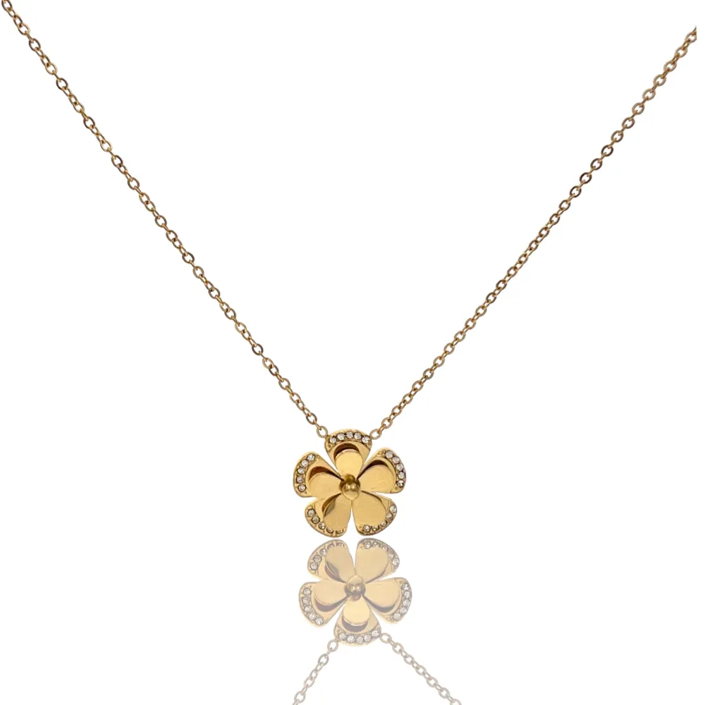 Fiore -Collana Girocollo in Acciaio - CAC-103-AA4143N