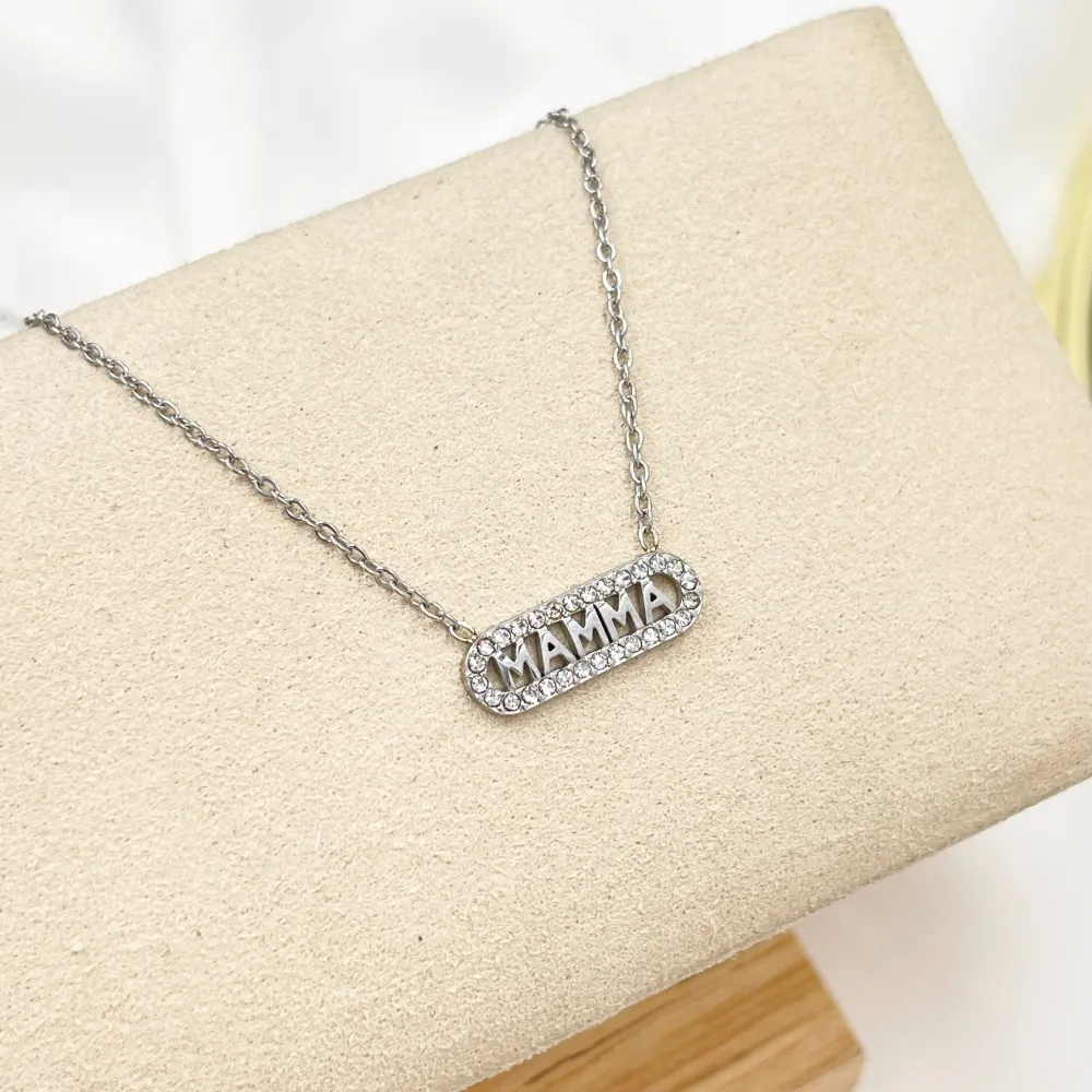 Mamma-Collana Girocollo in Acciaio - CAC-103-AA4360N