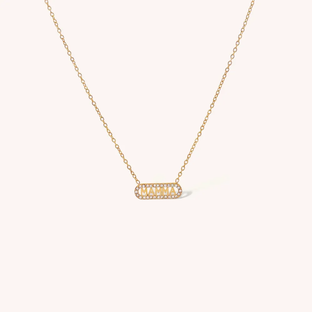 Mamma-Collana Girocollo in Acciaio - CAC-103-AA4360N