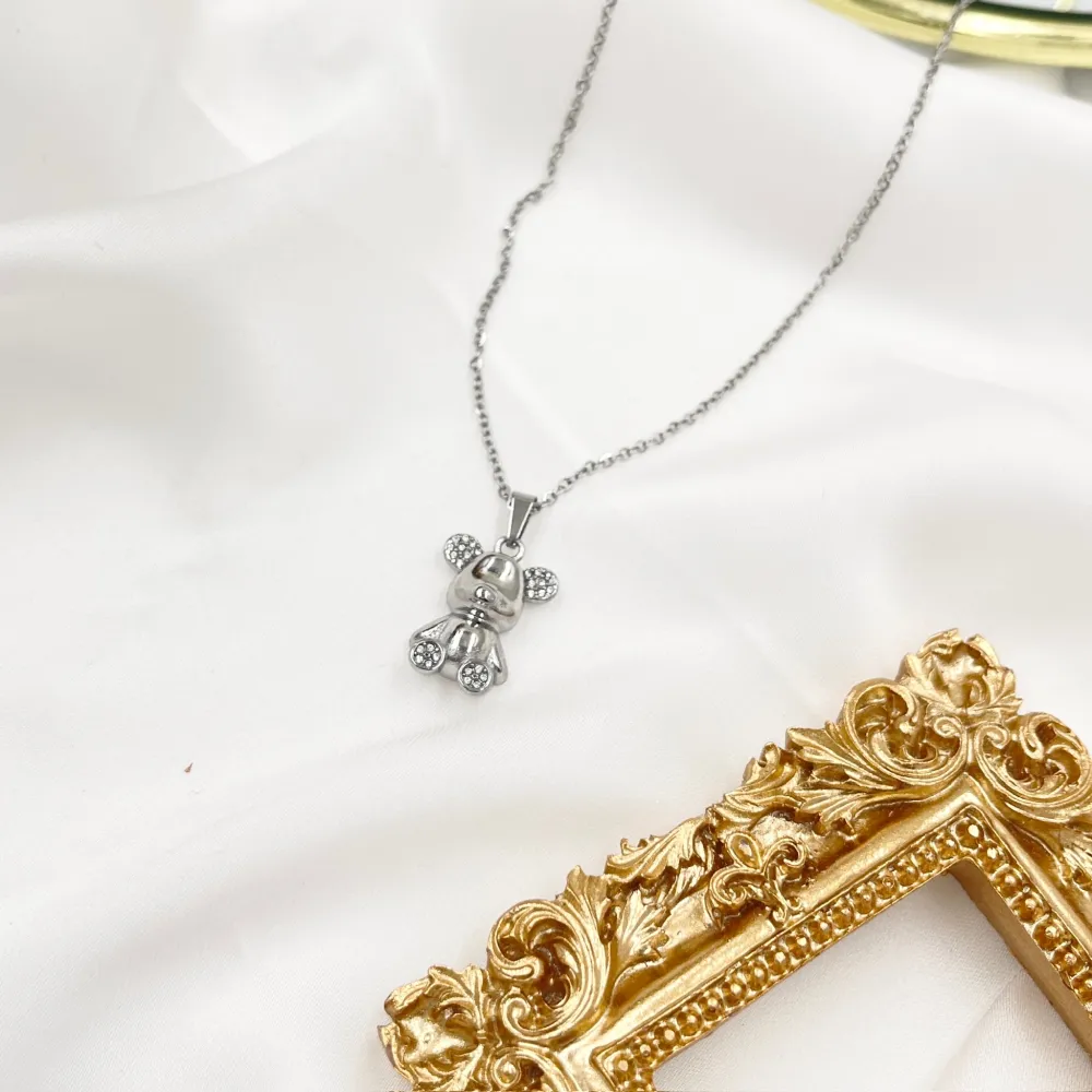 Orsetto -Collana Girocollo in Acciaio - CAC-103-AA4443N