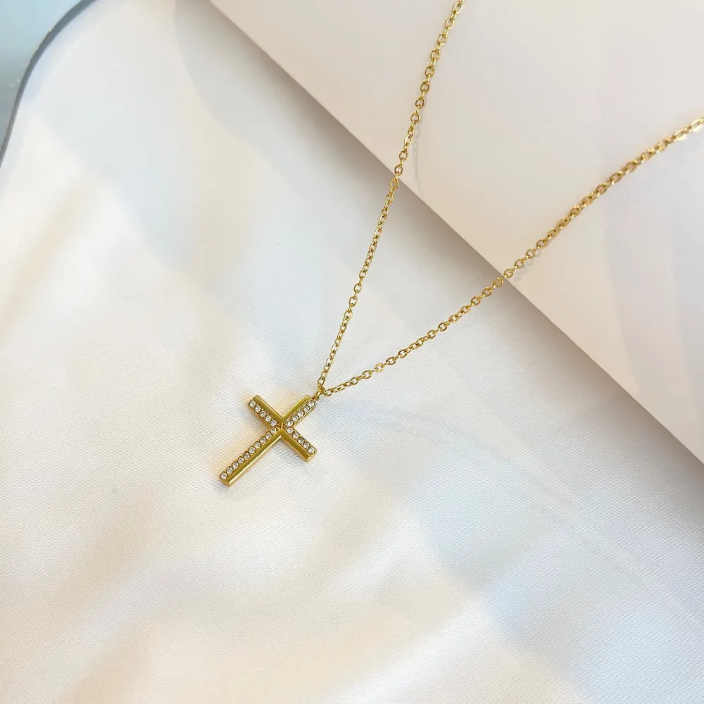 Croce-Collana Girocollo in Acciaio - CAC-103-AA5668N