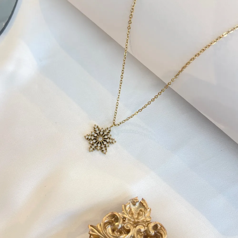 Fiocco di Neve-Collana Girocollo in Acciaio - CAC-103-AA5702N