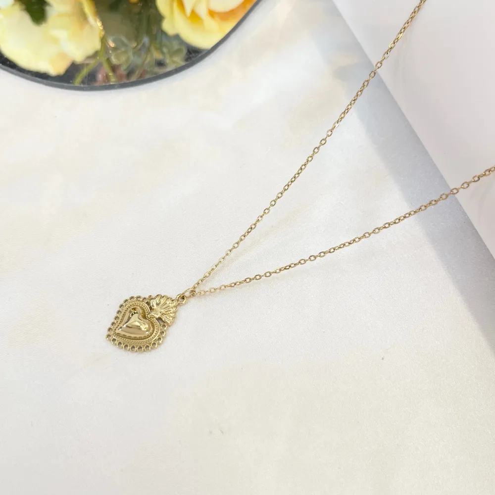 Sacro Cuore-Collana Girocollo in Acciaio - CAC-103-AA5736N