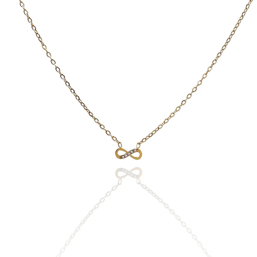 Infinito con Zirconia-Collana Corta in Acciaio - CAC-103-AA575N