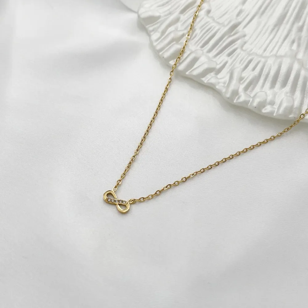 Infinito con Zirconia-Collana Corta in Acciaio - CAC-103-AA575N