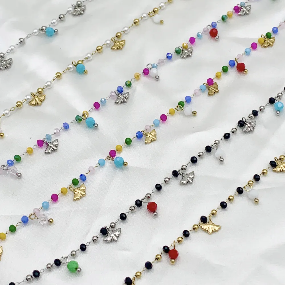 Ape con Cristalli-Collana Corta in Acciaio - CAC103-AA984N