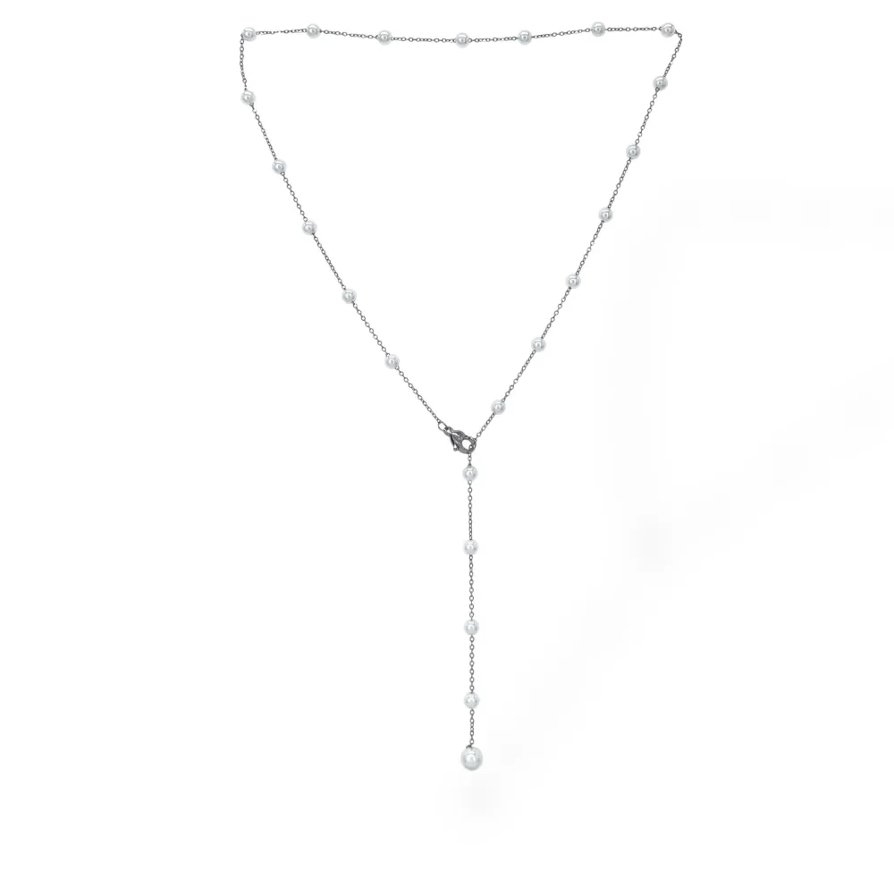 Perla-Collana Corta in Acciaio - CAC-243-55