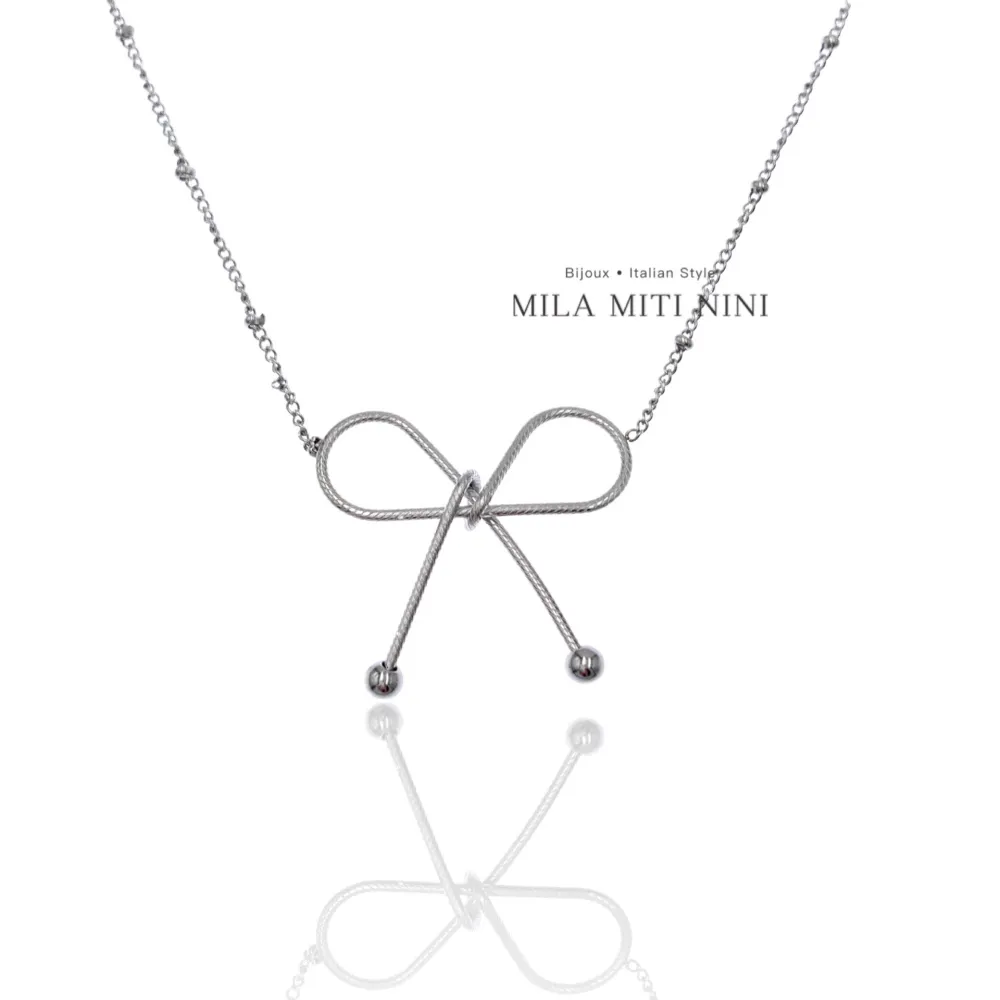 Fiocco-Collana Corta in Acciaio - CAC-413-1883