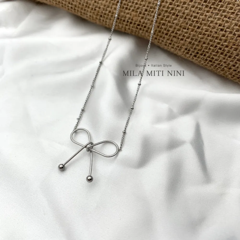 Fiocco-Collana Corta in Acciaio - CAC-413-1883