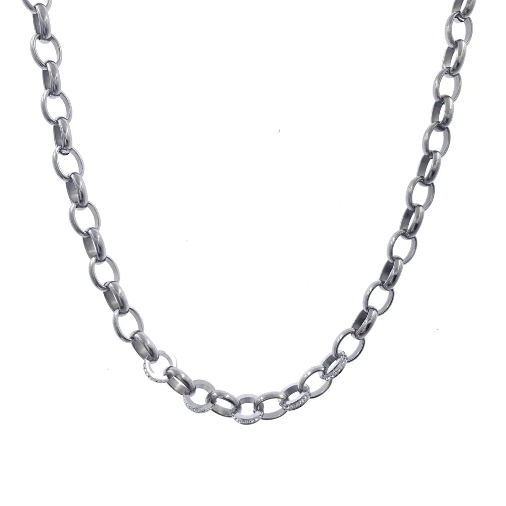 CAC7307-Catena con Strass- Collana Corta in Acciaio - CAC-413-2188