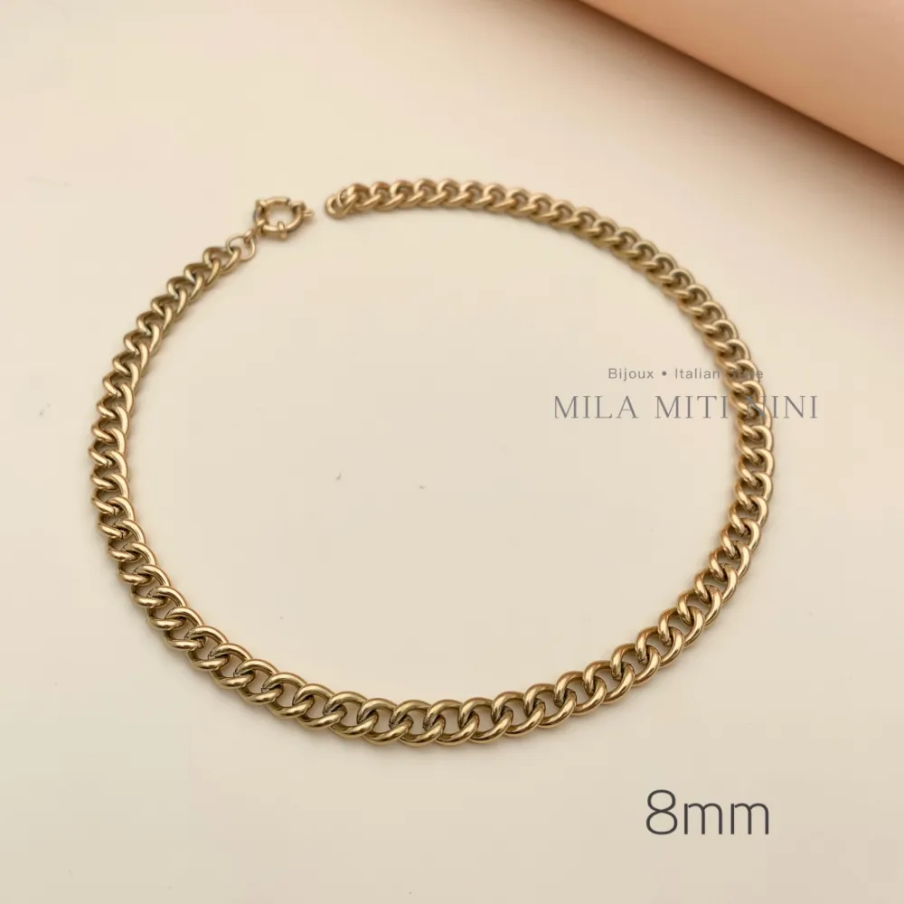 Groumette 8mm-Collana Corta in Acciaio - CAC413-2485