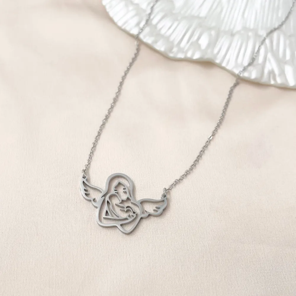 Mamma Angela e Baby-Collana Girocollo in Acciaio - CAC-413-2685