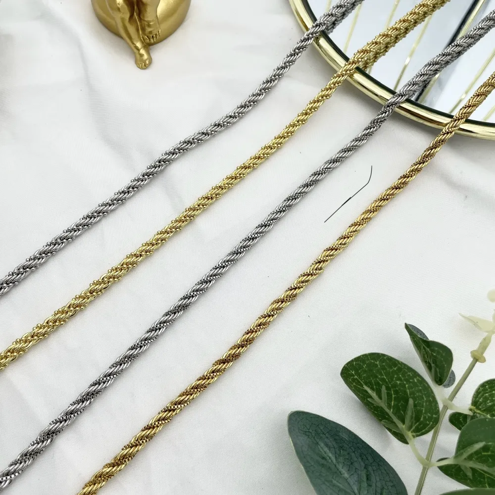 Catena Torchon con Catenine-Collana Corta in Acciaio - CAC-413-2709