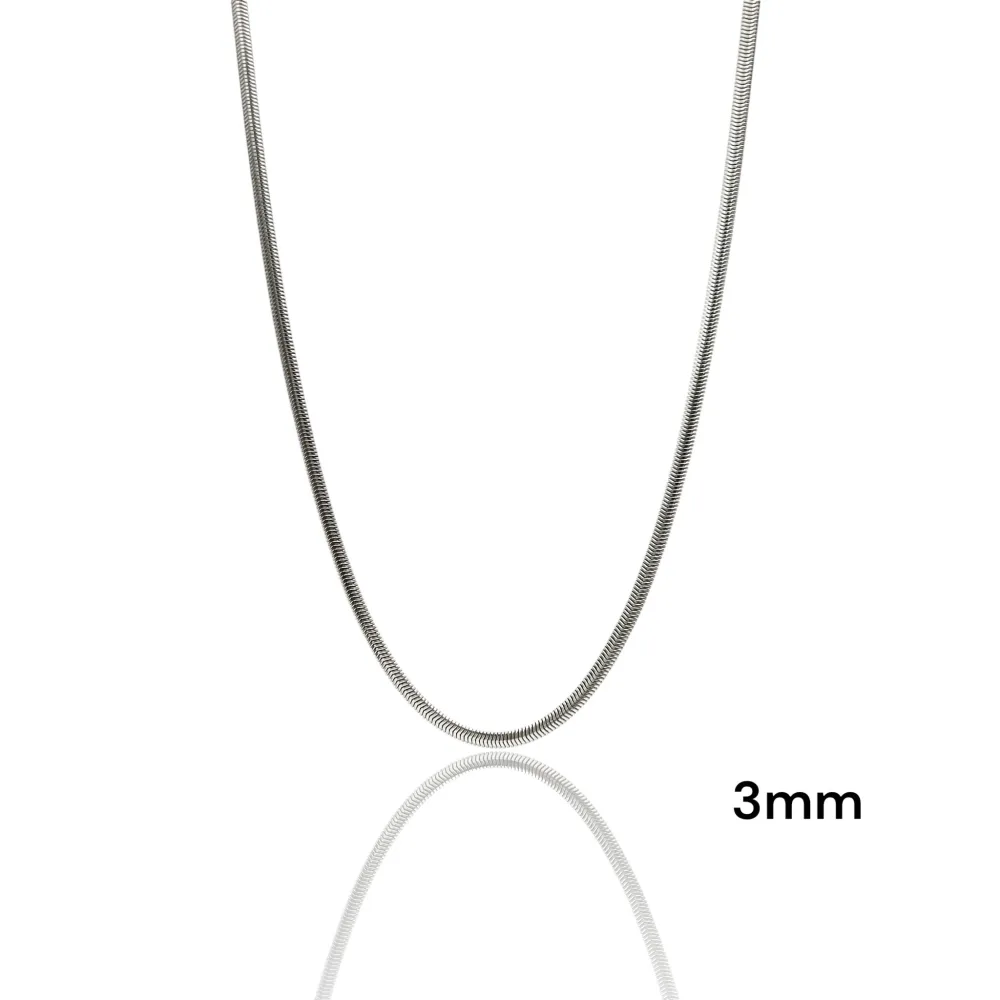 Serpente 3mm-Collana Corta in Acciaio - CAC-413-3519