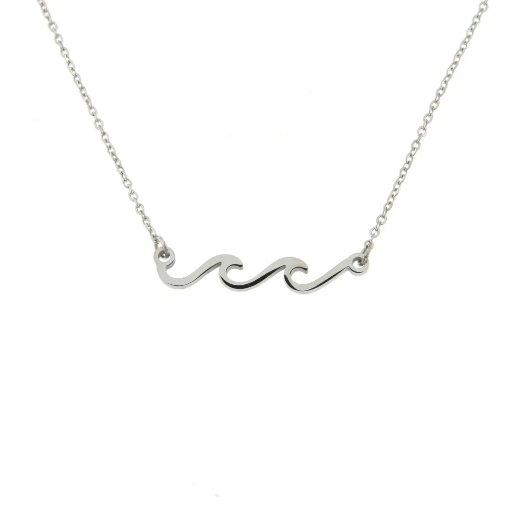 CAC7227-Doppia Onda- Collana Girocollo in Acciaio - CAC7227-Doppia Onda- Collana Girocollo in Acciaio