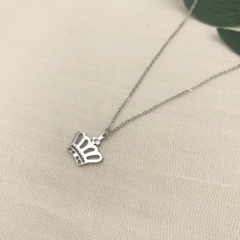 CAC7229-Corona- Collana Girocollo in Acciaio - CAC7229-Corona- Collana Girocollo in Acciaio