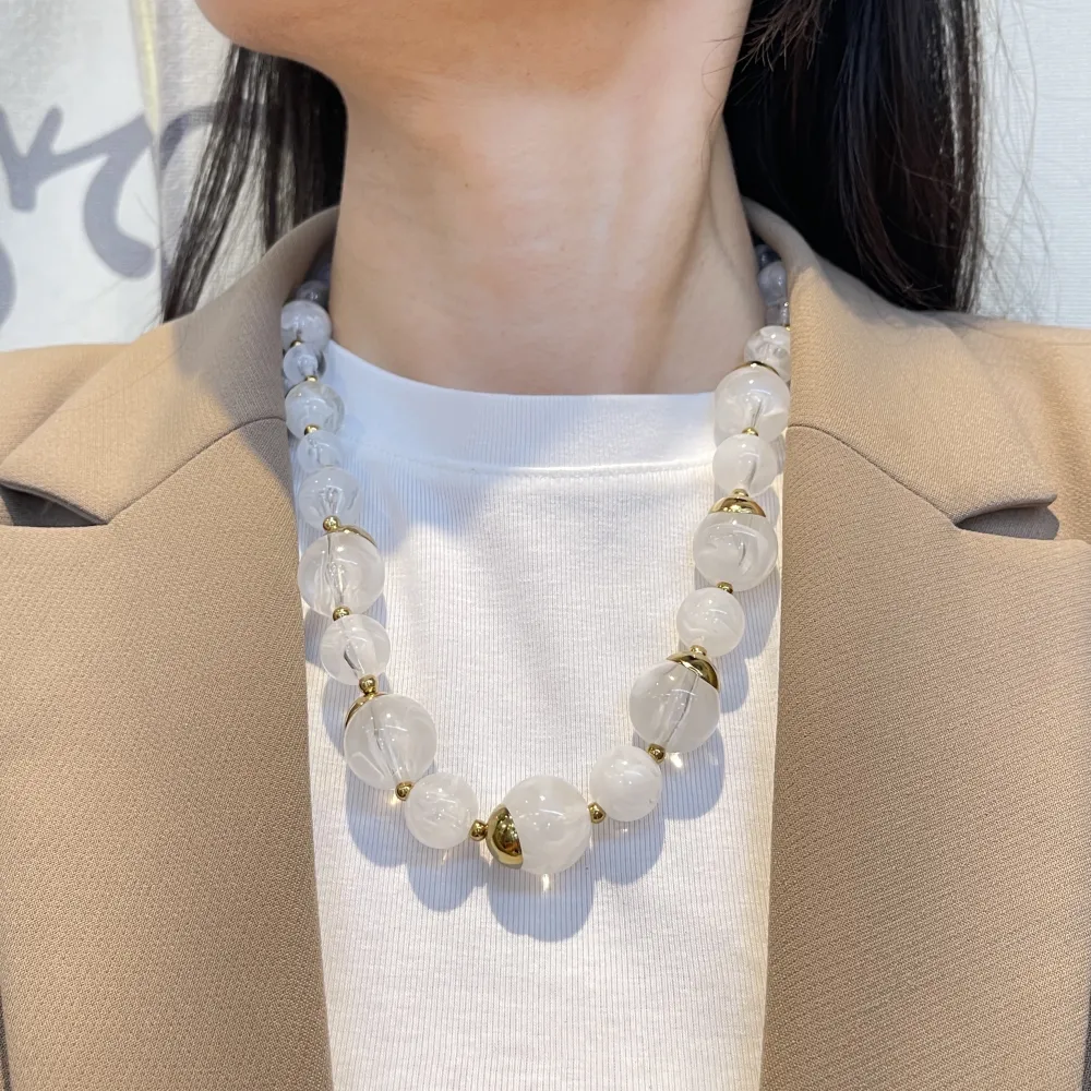 Palline Colorate -Collana Corta in Acciaio - CAC-732-426