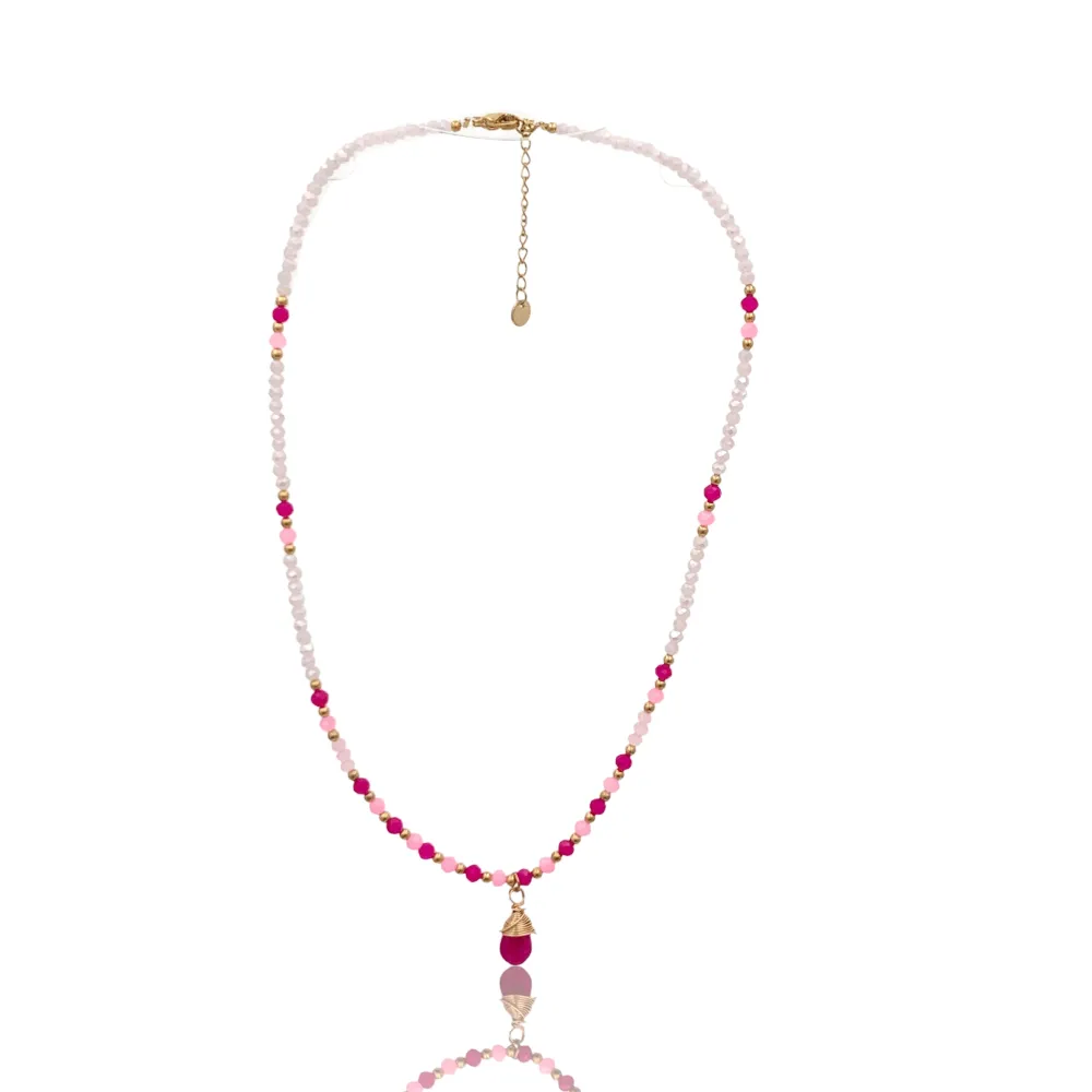 Catena con Perline-Collana Corta in Acciaio - CAC-735-20