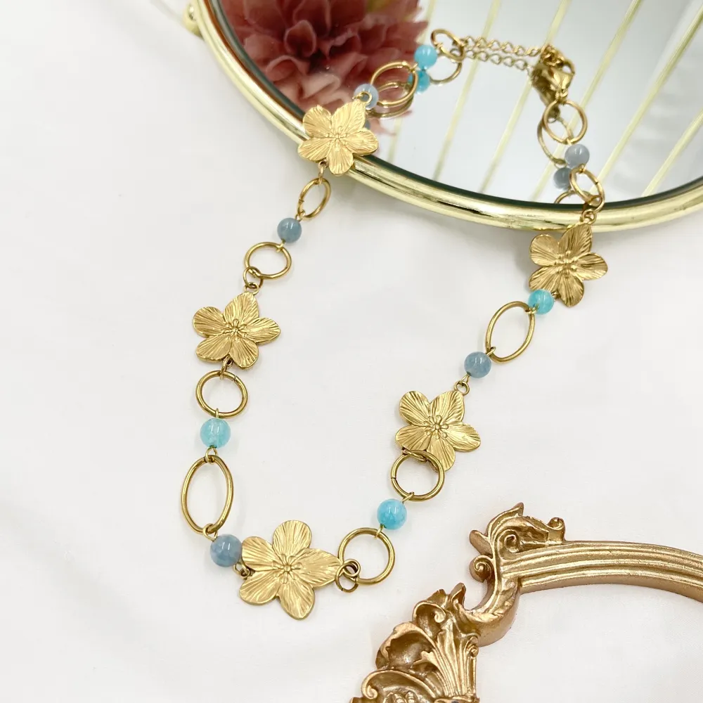 Fiore -Collana Corta in Acciaio - CAC-765-25