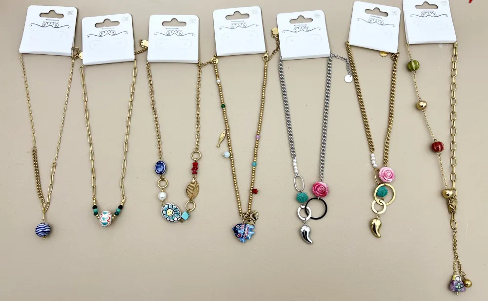 Pallina Ceramica -Collana Corta in Acciaio - CAC-765-53